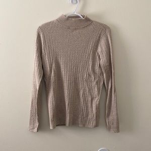 Kim Rogers Size Small Neutral Cream Knitwear Turtleneck Sweater